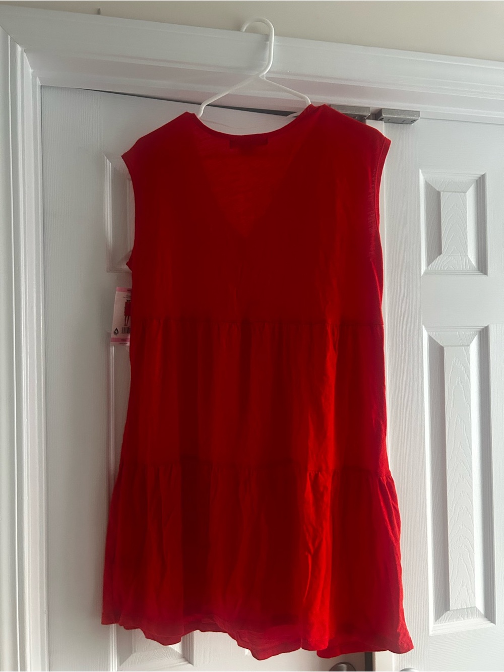Sanctuary Red/Orange Sleeveless V-Neck Tiered Baby Doll Dress - Picture 4 of 4